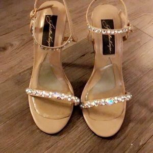 Johnathan Kayne Heeled Sandals (Bedazzled)